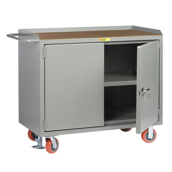 Mobile Bench Cabinets, 36"W, Center Shelf, 1/4" Hardboard
